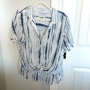 Abercrombie tie dyed striped blouse size m